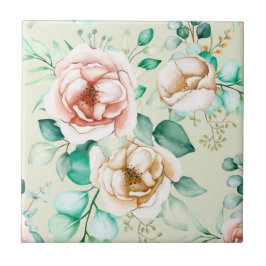 Fin Blommigt Kakelplatta