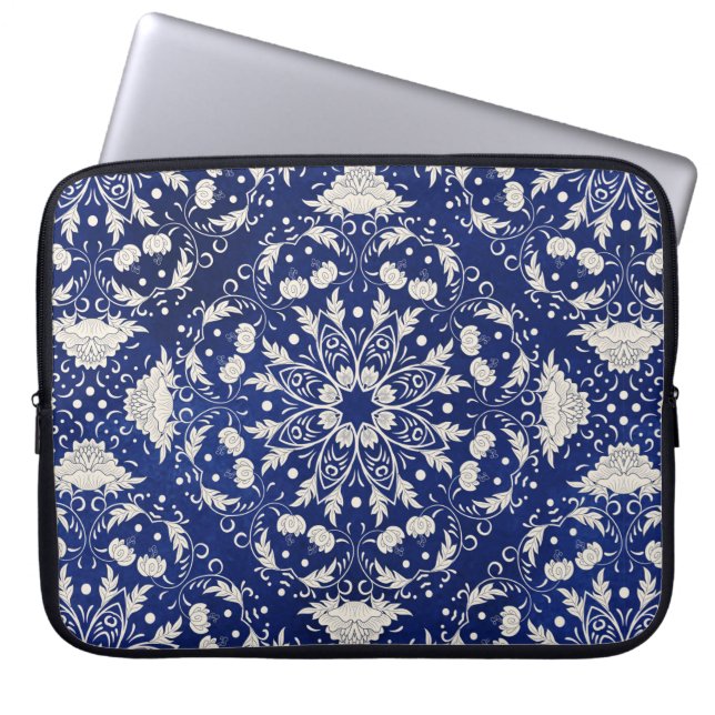 Fin blommigt mönster laptop fodral (Framsidan)