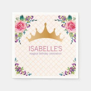 Fin Blommigt Ro Chic Birthday-design Pappersservett