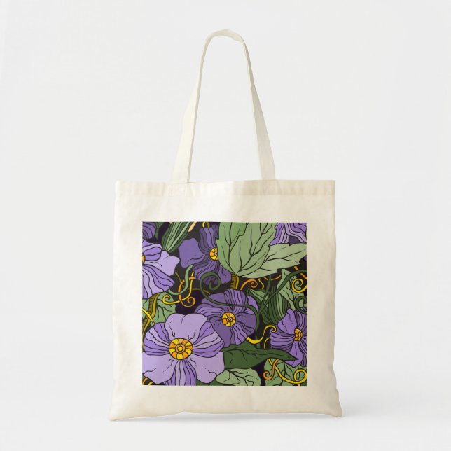 Fin Blommigt Sketch Tote Bag Tygkasse (Framsidan)