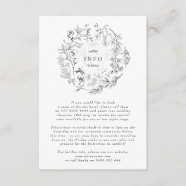 Fin Blommigt Sketched Wandeans Bröllop Tilläggskort