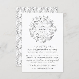 Fin Blommigt Sketched Wandeans Bröllop Tilläggskort