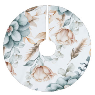 Fin blommigt sömlös mönster med vintage julgransmatta borstad polyester