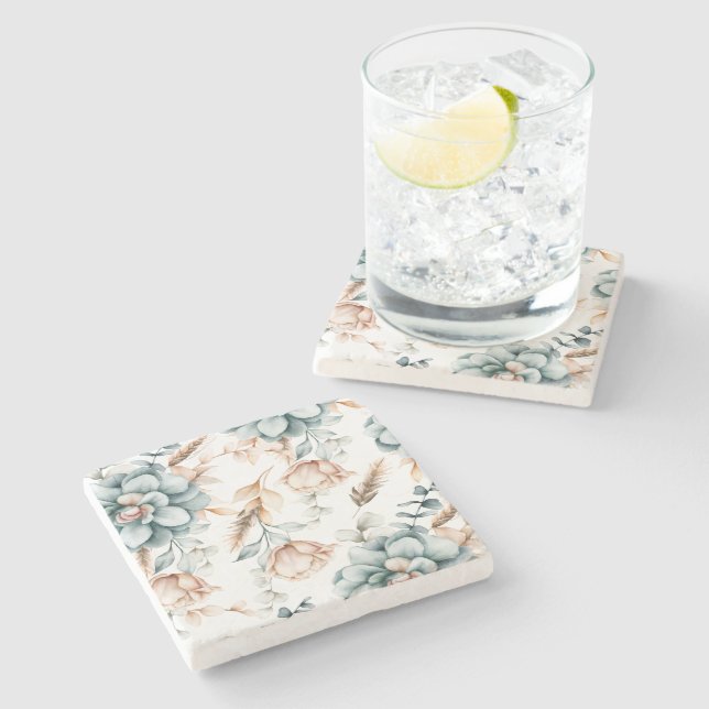 Fin blommigt sömlös mönster med vintage stenunderlägg (Sidan)