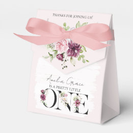 Fin Blush Blomma ONE Småflickars Första Födelsedag Presentaskar