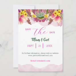 Fin botanisk Blommigt Garden Spara-the-Date Inbjudningar