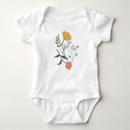 Fin botanisk Blommigt Motif T Shirt