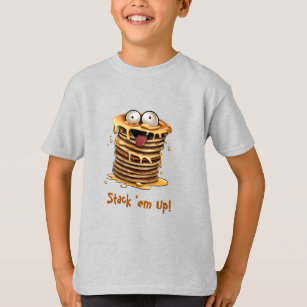 Fin Breakfast Pancake Tecknad Stacka upp dem! T Shirt