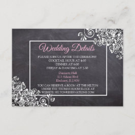 Fin Bröllopsdetaljkort med Krittavla Tilläggskort