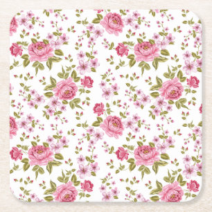 Fin Chic blommönster ro-design Underlägg Papper Kvadrat