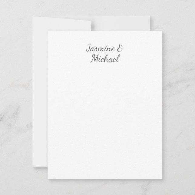 Fin Chic Calligraphy Couple Namn Bröllop OSA Kort (Framsida)