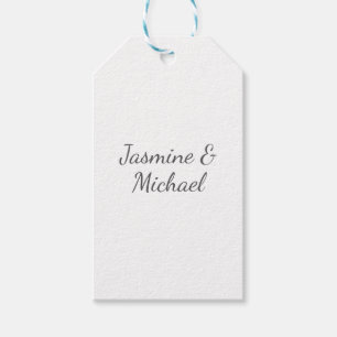 Fin Chic Calligraphy Couple Namn Bröllop Presentetikett