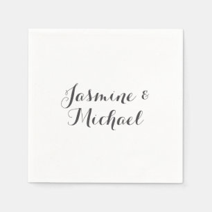 Fin Chic Calligraphy Couple Namn Pappersservett