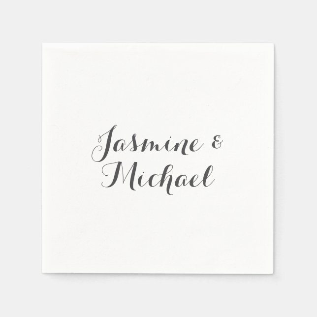 Fin Chic Calligraphy Couple Namn Pappersservett (Framsidan)