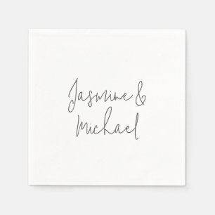 Fin Chic Calligraphy Couple Namn Pappersservett