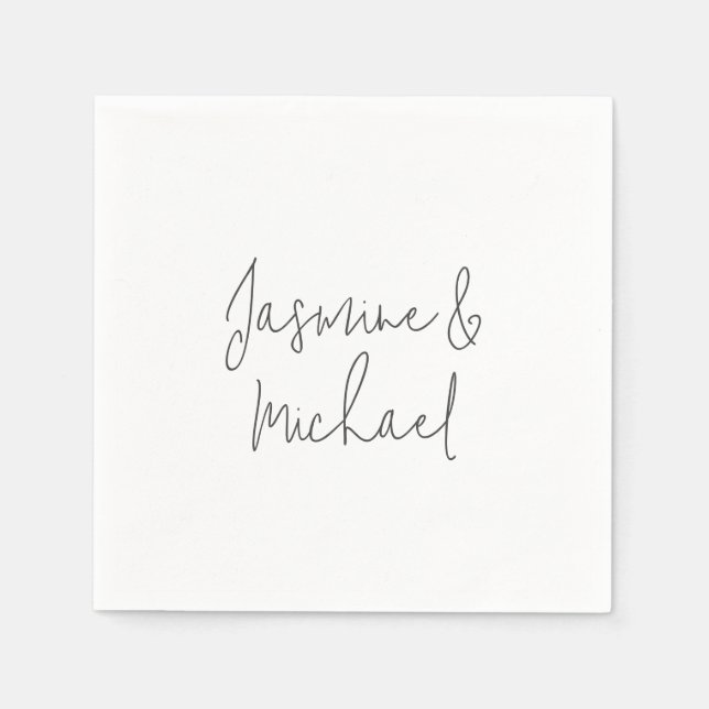 Fin Chic Calligraphy Couple Namn Pappersservett (Framsidan)