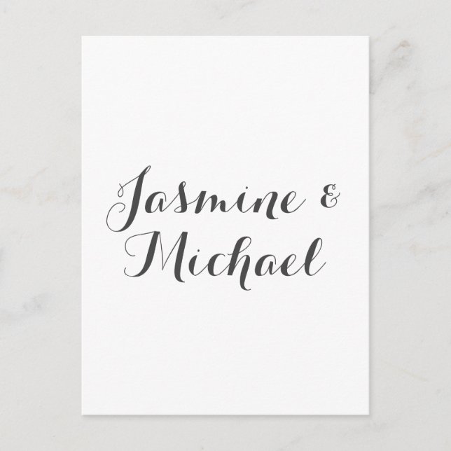 Fin Chic Calligraphy Couple Namn Vykort (Framsida)