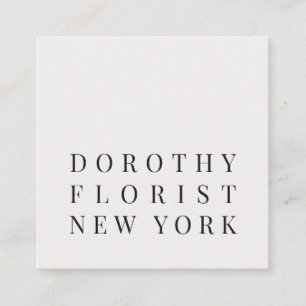 Fin chic vit elegant minimalistisk florist fyrkantigt visitkort