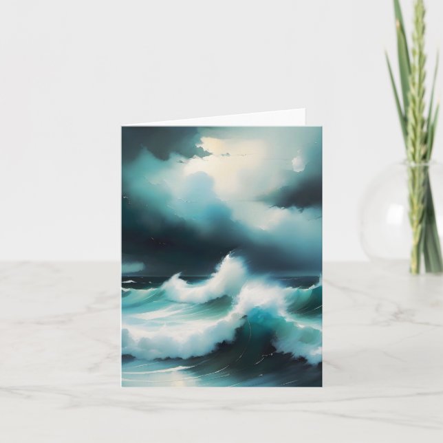 Fin coola Blue Ocean vinkar-målning Kort (Framsida)