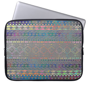 Fin coola färglös aztec-geometrisk mönster laptop sleeve