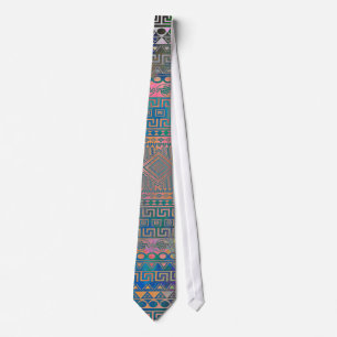 Fin coola färglös aztec-geometrisk mönster slips