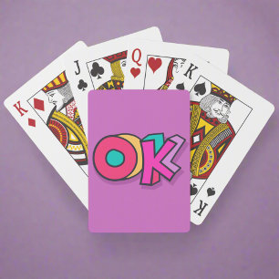 Fin Coola "OK" Fet Lila Färg Trendig Game Casinokort