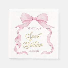 Fin Coquette Rosa Ribbon Bows Sweet 16 Sexton Pappersservett