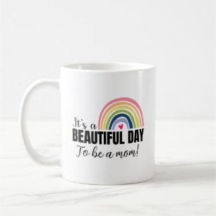 Fin dag att vara en Mamma-regnbåge Mors dag Kaffemugg