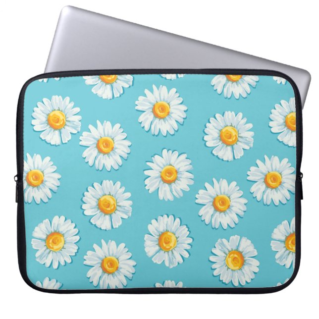 Fin daisy blommor sömlös mönster laptop fodral (Framsidan)