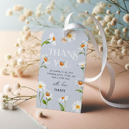 Fin Daisy Vild 1 Tack på födelsedag Presentetikett