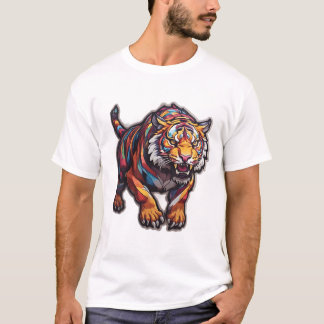 Fin design med roterande tiger t shirt