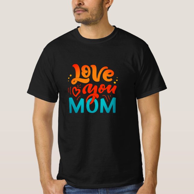 Fin designtext Kärlek Mamma med hjärta T Shirt (Framsida)