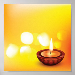 Fin diwali diya-illustration poster