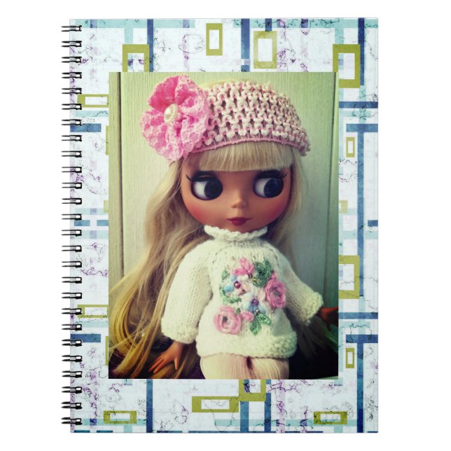 Fin doll-retro-vintage Blythe Girl till Anteckningsbok (Framsidan)