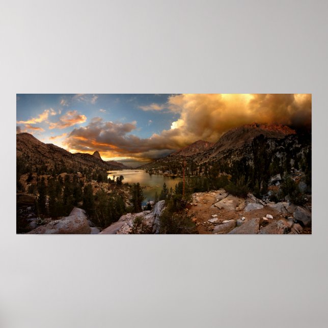 Fin Dome Mitten Rae Sjö Sunset - John Muir Trail Poster (Framsidan)
