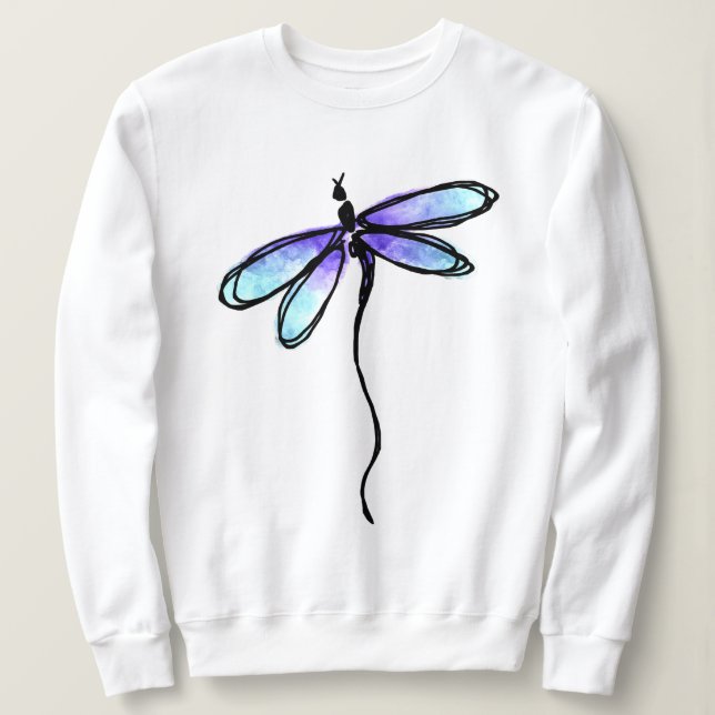 Fin Dragonfly Abstrakt Art till Bära T Shirt (Design framsida)