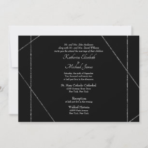 Fin Elegant B/W Photo Bröllop III Inbjudningar