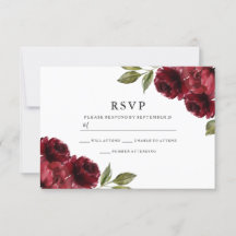 Fin Elegant Burgundy Red Flowers Bröllop