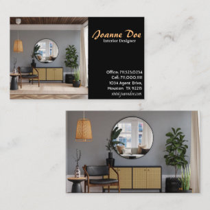 Fin Elegant Inredingsdesign Spegel Visitkort
