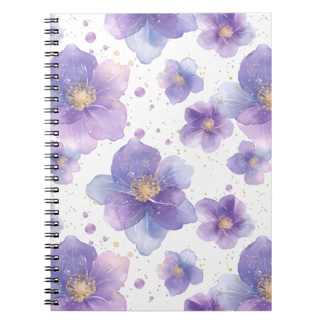 Fin elegant Patten - sömlös tryckblomma Anteckningsbok (Framsidan)