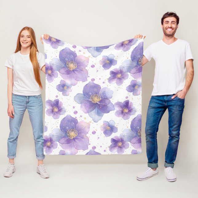Fin elegant Patten - sömlös tryckblomma Fleecefilt (På plats)