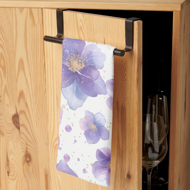 Fin elegant Patten - sömlös tryckblomma Kökshandduk (Thirds Fold)