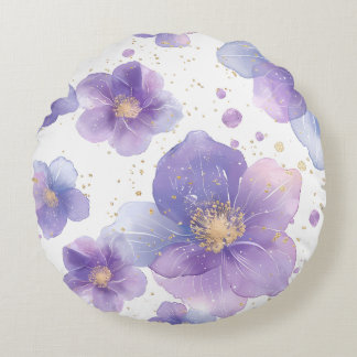 Fin elegant Patten - sömlös tryckblomma Rund Kudde