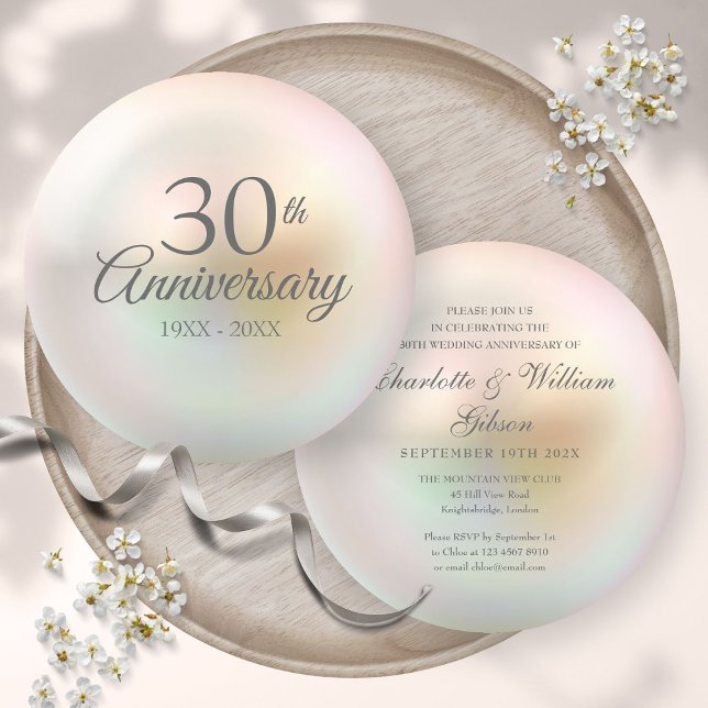 Fin Elegant Pearl 30:e Bröllop-årsdagen (Beautiful Elegant Pearl 30th Wedding Anniversary)