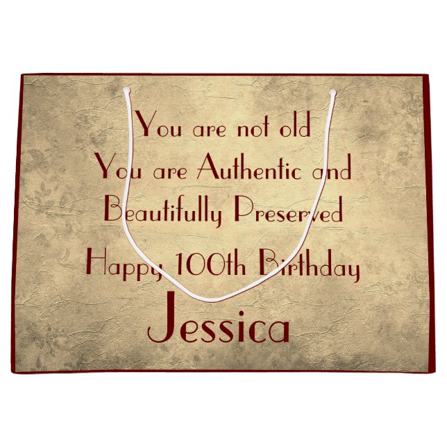 Fin elegant personlig 100:e födelsedagen (Framsidan)