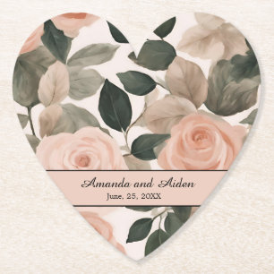 Fin Elegant Vattenfärg Rosa Peach Ro Underlägg Papper