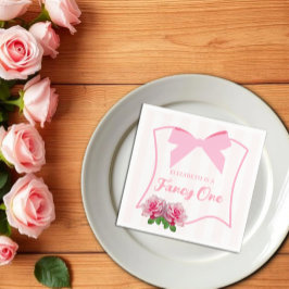 Fin enbåge blommig 1-årsfest pappersservett