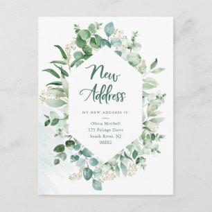 Fin Eucalyptus Meddelande om geometrisk Flytta Vykort