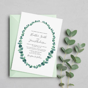Fin Eucalyptus Wandan Bröllop Inbjudningar