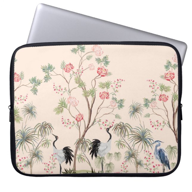 Fin exotisk chinoiserie tapet. Hand plockade Laptop Fodral (Framsidan)